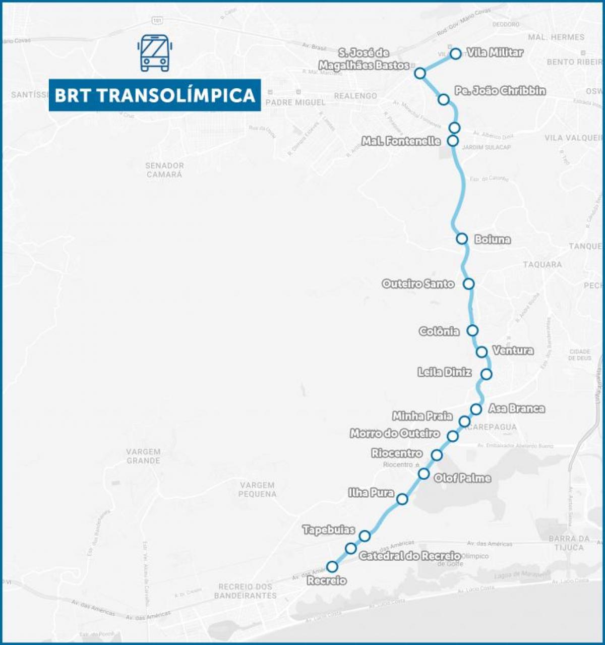 خريطة BRT TransOlimpica