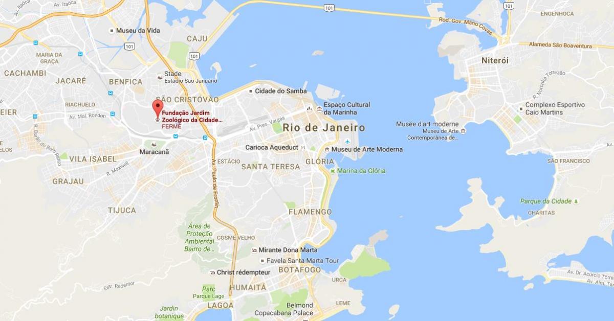خريطة حديقة الحيوان في مدينة ريو دي جانيرو
