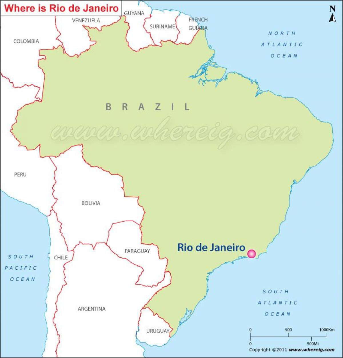 خريطة ريو دي جانيرو في البرازيل
