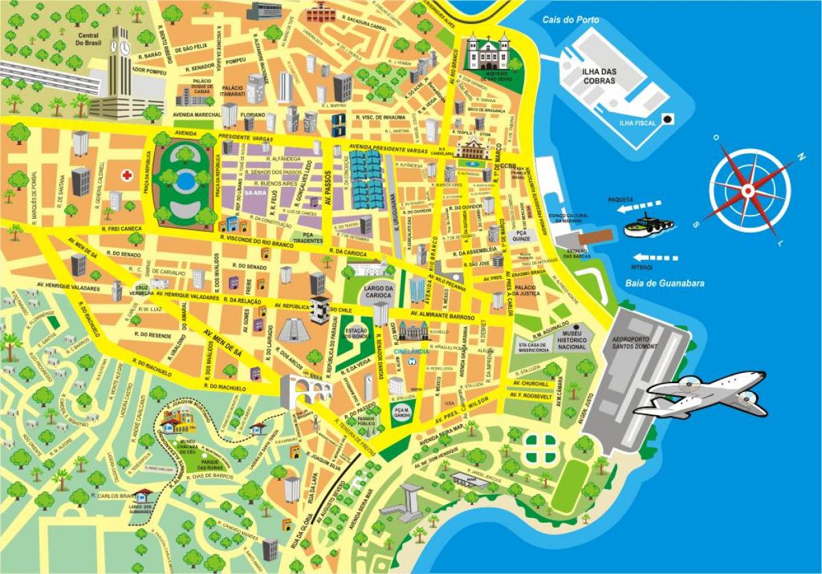 خريطة وسط مدينة ريو دي جانيرو