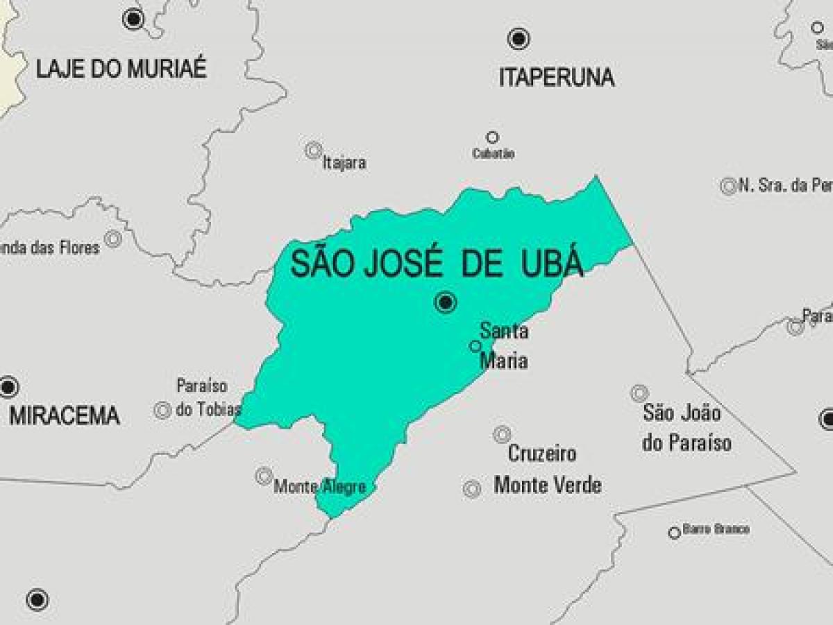 خريطة سان خوسيه دي Ubá البلدية