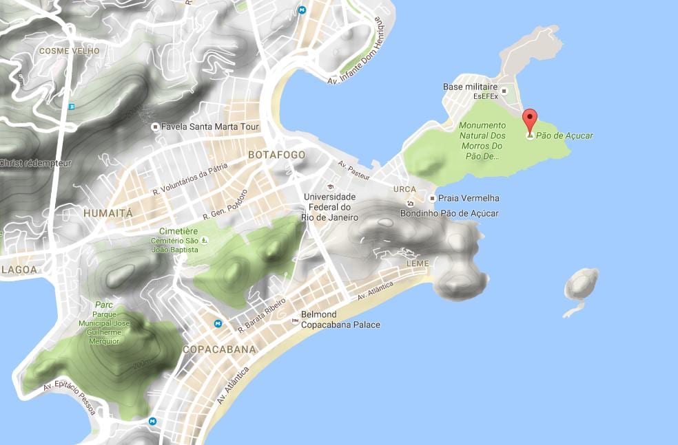 خريطة من sugar loaf Mountain ، 