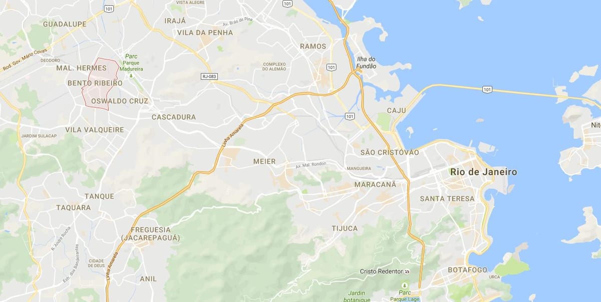 خريطة favela بينتو ريبيرو
