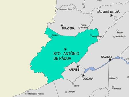 خريطة Santo Antônio de Pádua البلدية