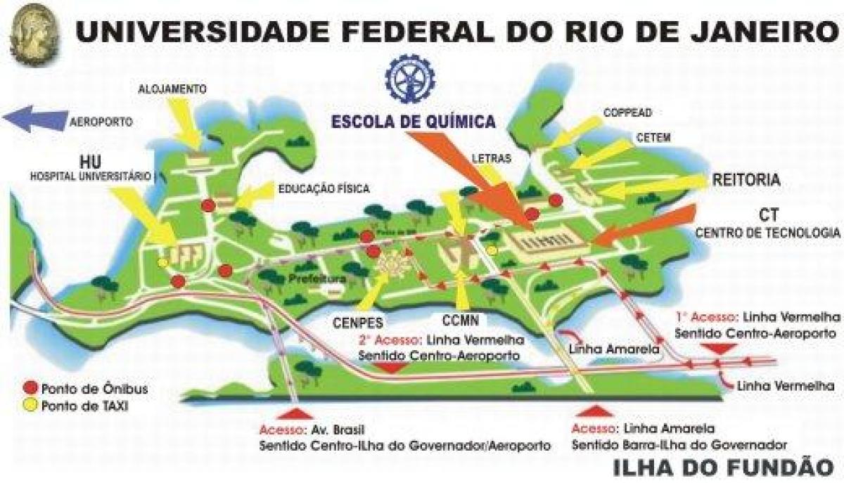 خريطة الجامعة الاتحادية في ريو دي جانيرو