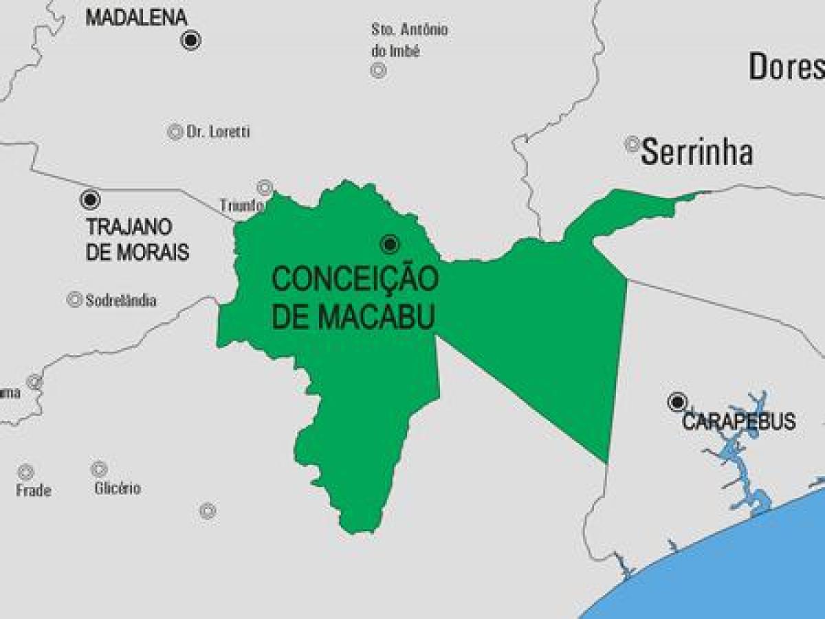 خريطة كونسيساو دي Macabu البلدية