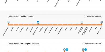 خريطة BRT TransCarioca - محطات