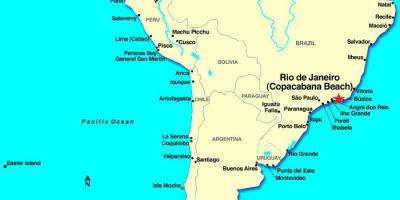 خريطة ريو دي جانيرو في أمريكا الجنوبية