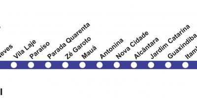 خريطة ريو دي جانيرو مترو الخط 3 (الأزرق)
